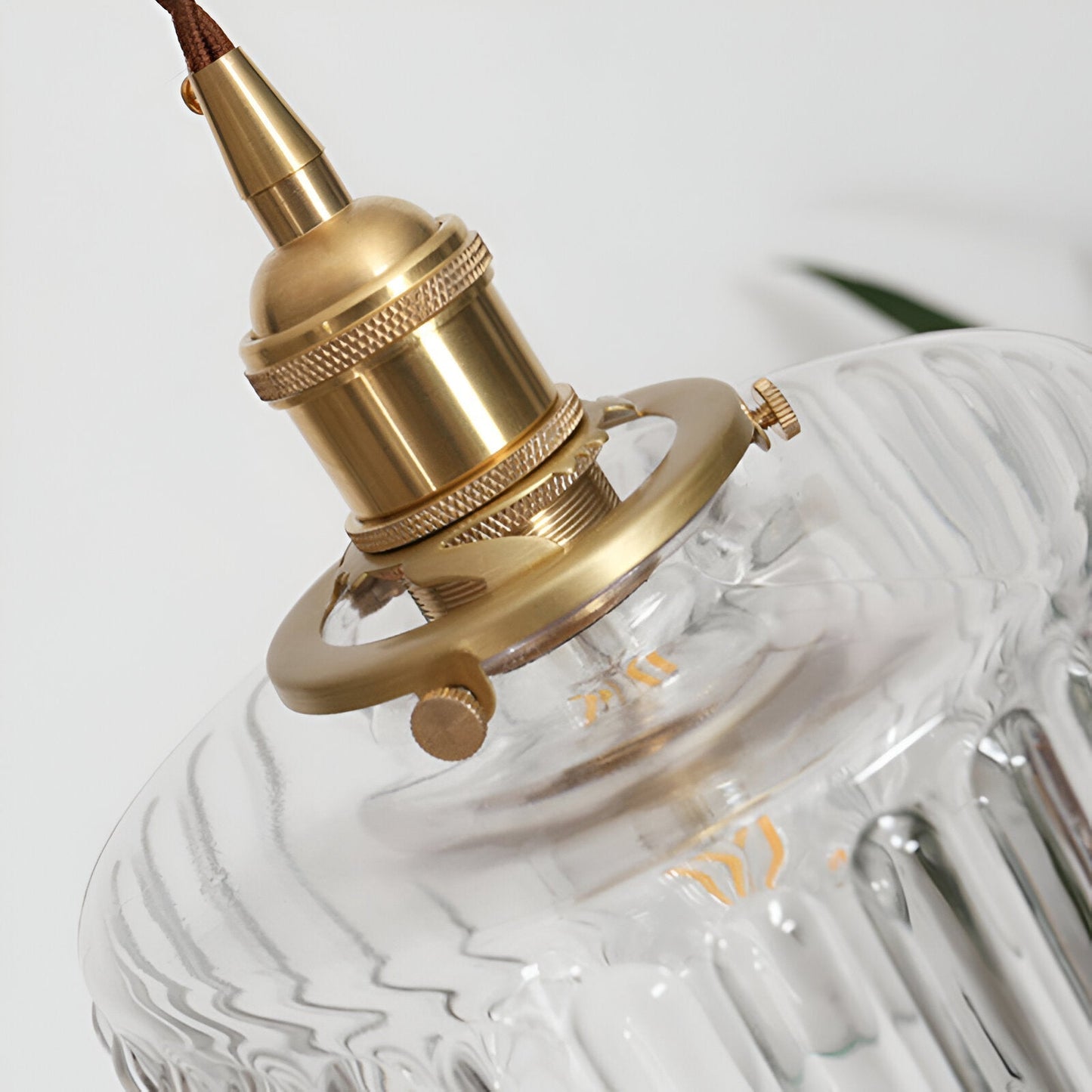 Glamourglass pendel - vintage grøn hængelampe - cylindrisk lys