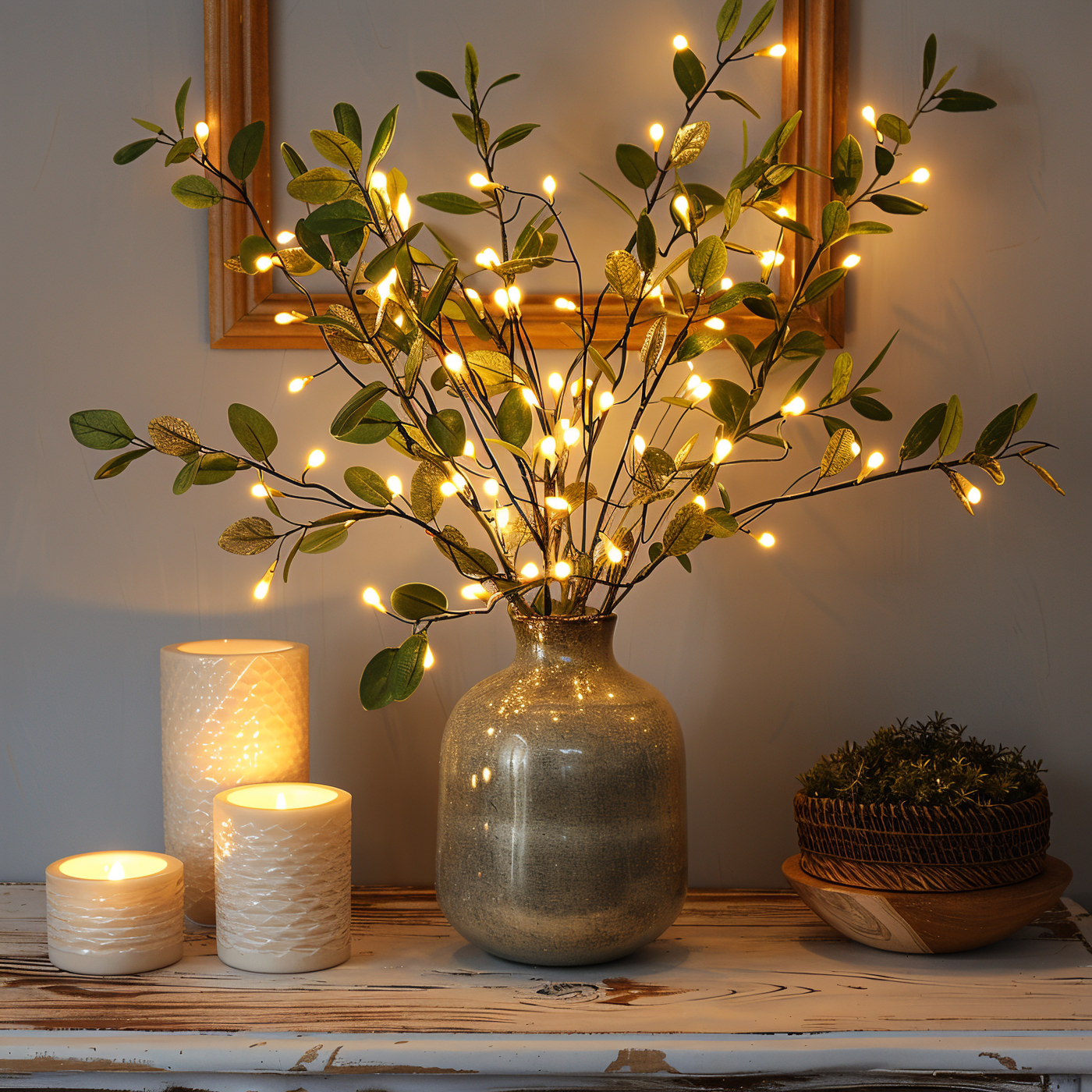 Glimmery branch lights - magiske batteridrevne fe-lys - 70 cm glitrende kunstig gren