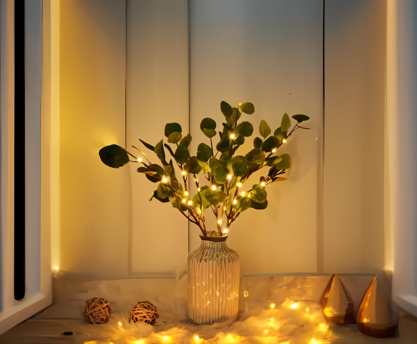 Glimmery branch lights - magiske batteridrevne fe-lys - 70 cm glitrende kunstig gren