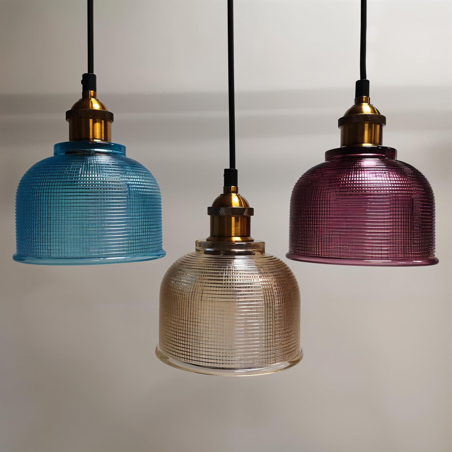 Glossy Bell-pendel - farverig retro-pendel i glas - moderne hængelampe