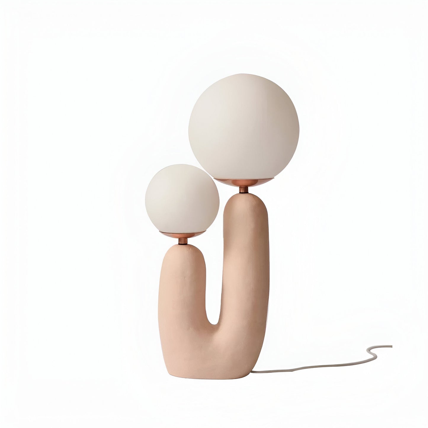 Harpiks u bordlampe - nordisk dobbelt glas globe bordlampe - kreativ kaktus lampe