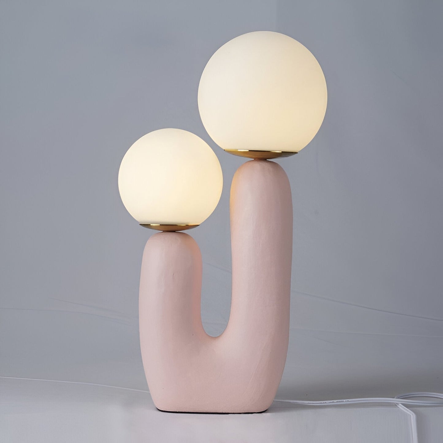 Harpiks u bordlampe - nordisk dobbelt glas globe bordlampe - kreativ kaktus lampe