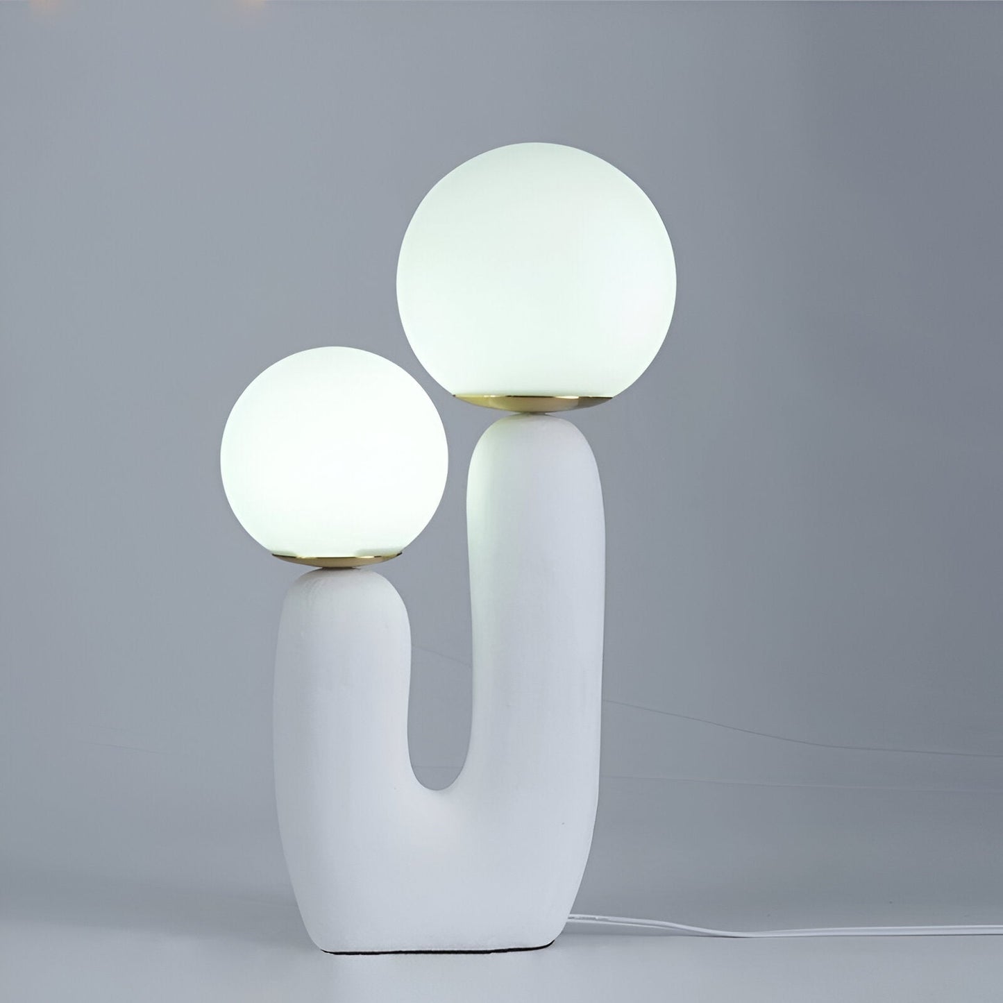 Harpiks u bordlampe - nordisk dobbelt glas globe bordlampe - kreativ kaktus lampe