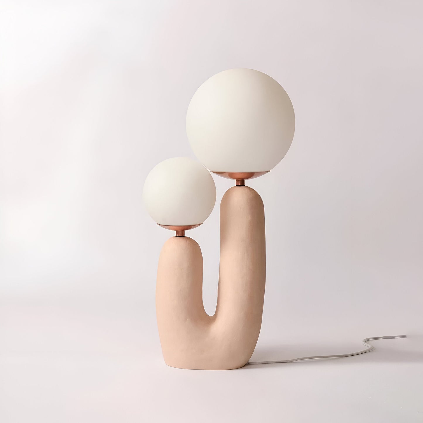 Harpiks u bordlampe - nordisk dobbelt glas globe bordlampe - kreativ kaktus lampe