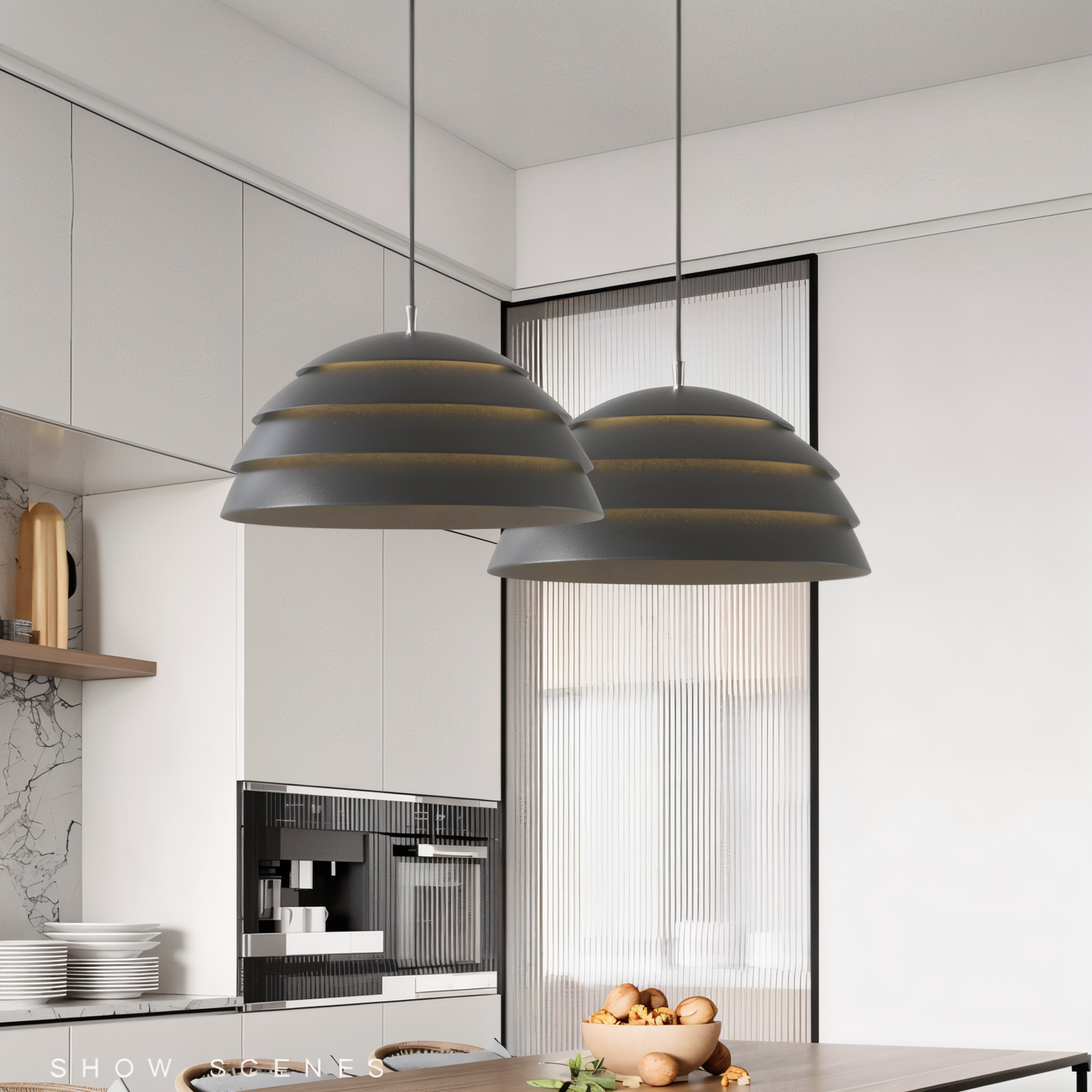 Lys led-pendel - hierarkisk kuppel-pendel - ledningspendel