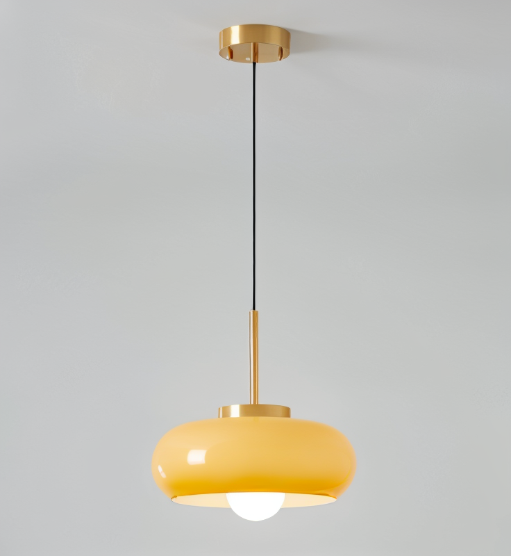 Copper dome light - retro orange hvid bauhaus led pendel