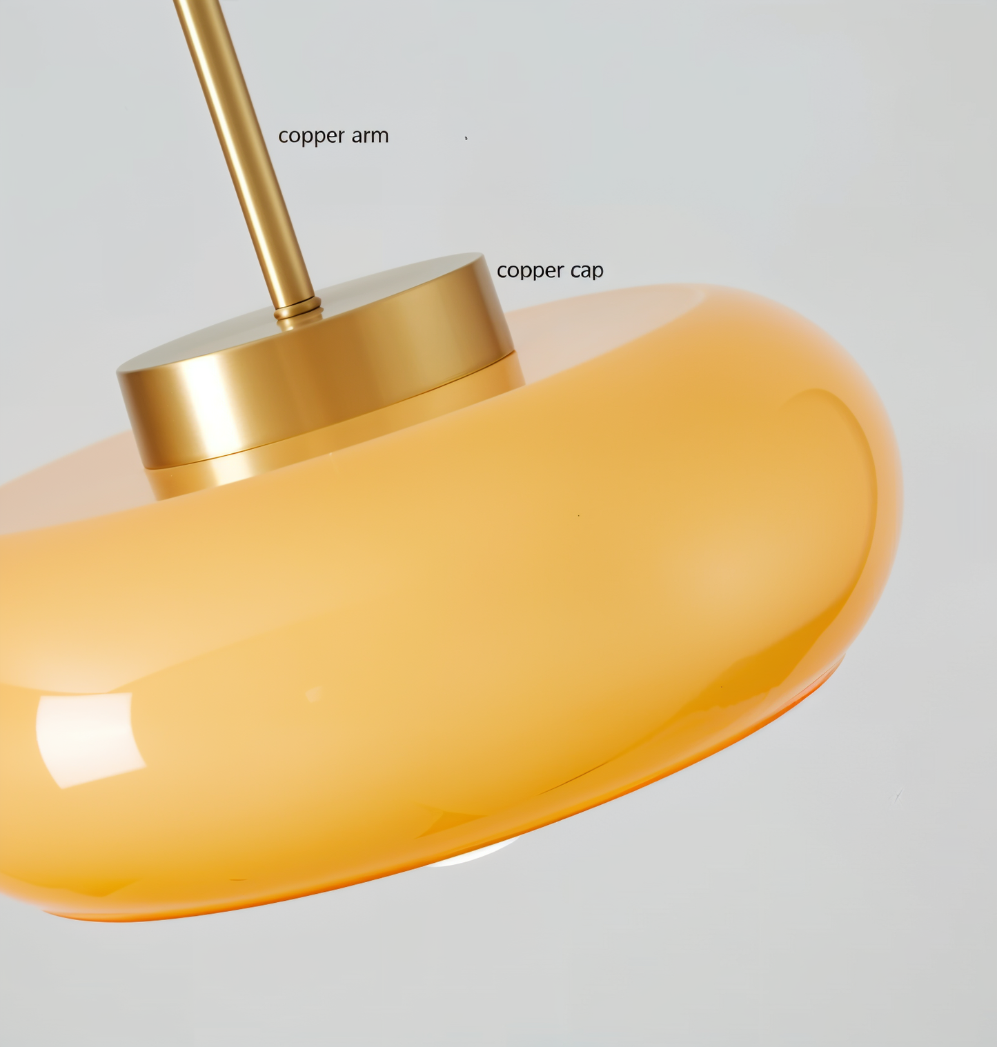 Copper dome light - retro orange hvid bauhaus led pendel