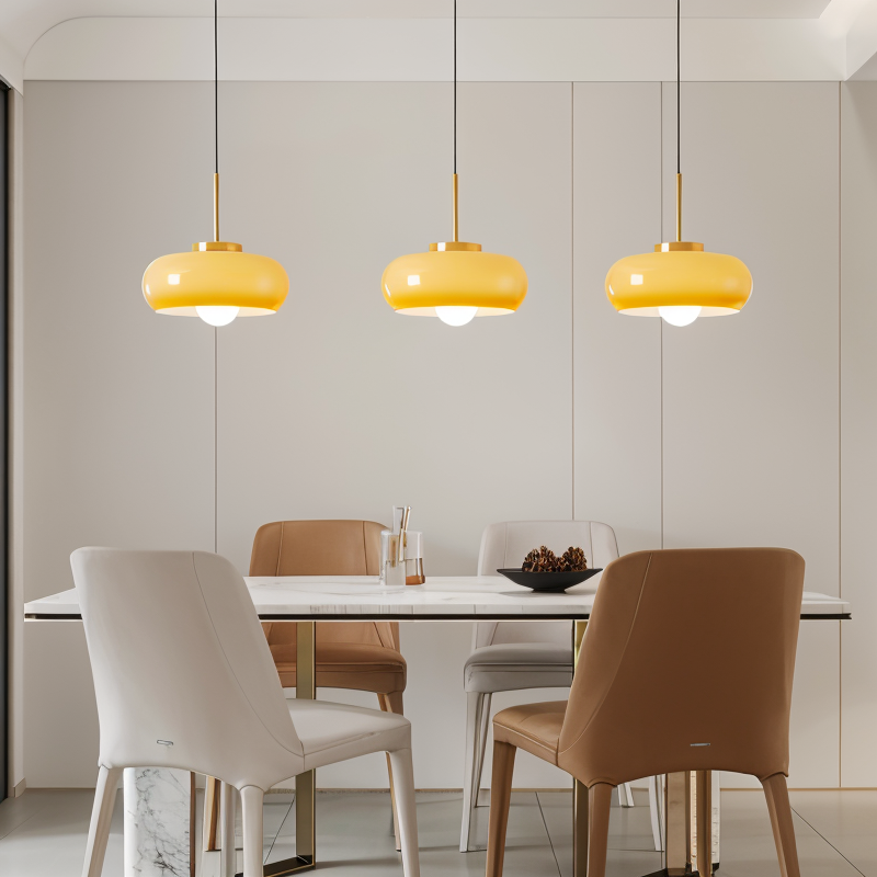 Copper dome light - retro orange hvid bauhaus led pendel