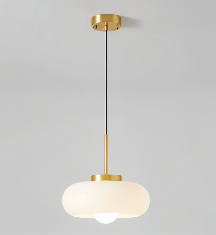 Copper dome light - retro orange hvid bauhaus led pendel