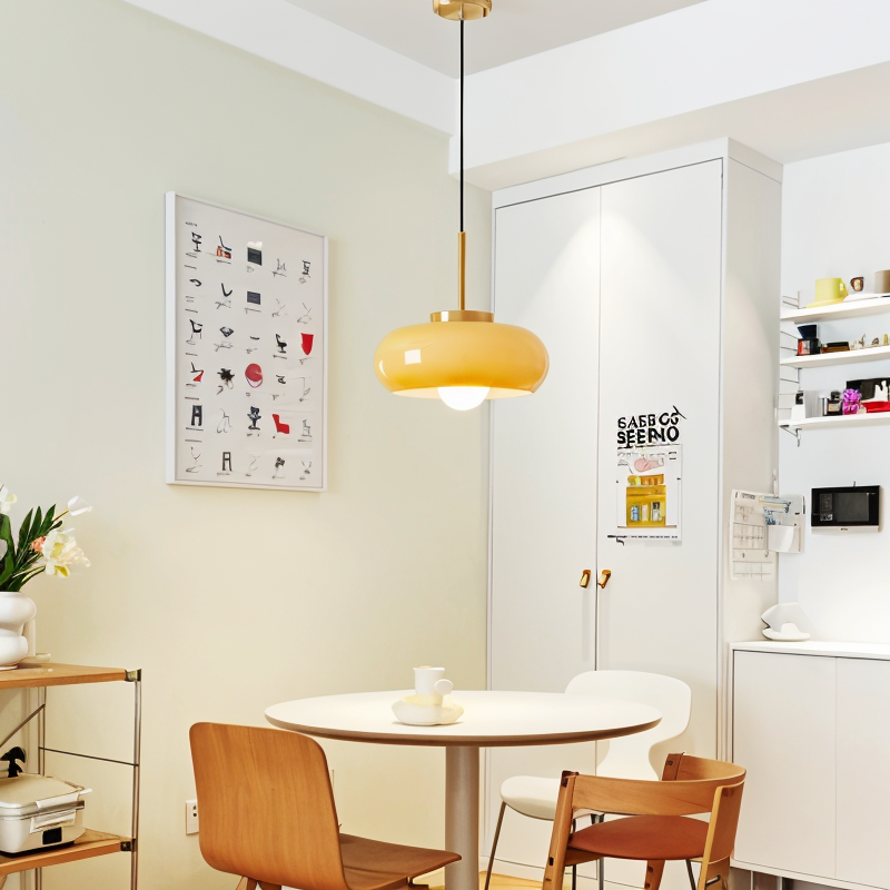 Copper dome light - retro orange hvid bauhaus led pendel