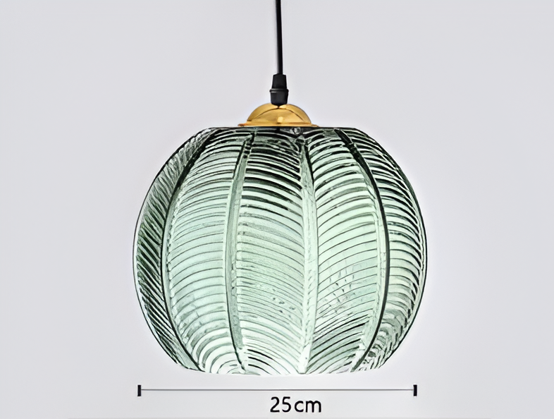 Leafyrib pendelleuchte - retro moderne gerippte glas hängelampe
