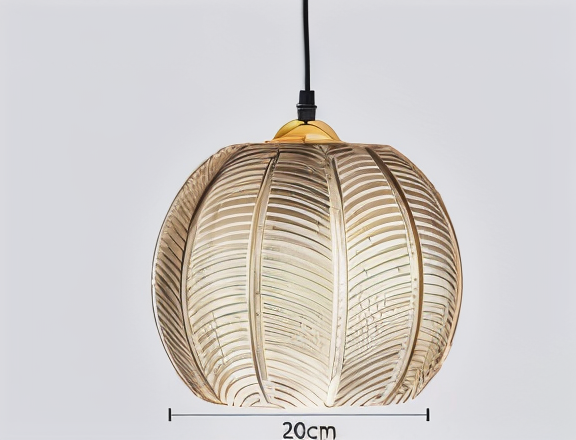 Leafyrib pendelleuchte - retro moderne gerippte glas hängelampe