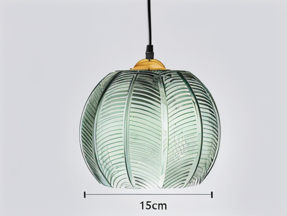Leafyrib pendelleuchte - retro moderne gerippte glas hängelampe