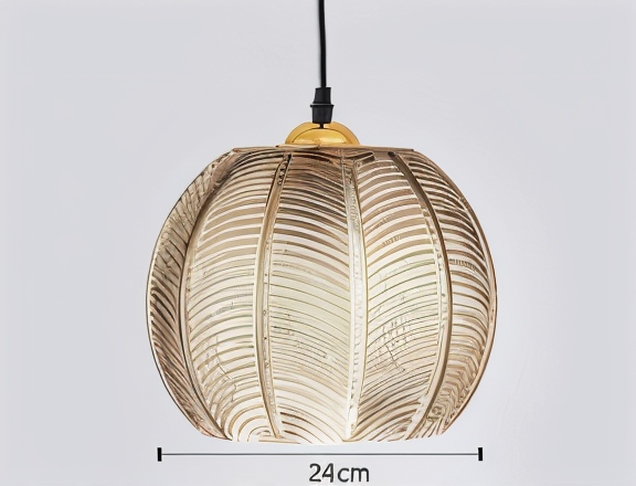 Leafyrib pendelleuchte - retro moderne gerippte glas hängelampe