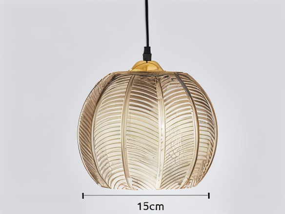 Leafyrib pendelleuchte - retro moderne gerippte glas hängelampe