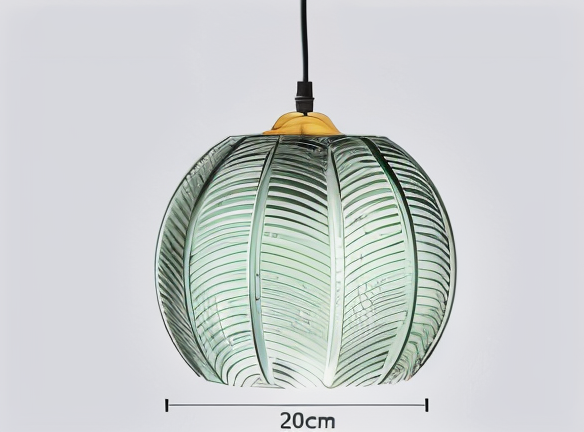 Leafyrib pendelleuchte - retro moderne gerippte glas hängelampe