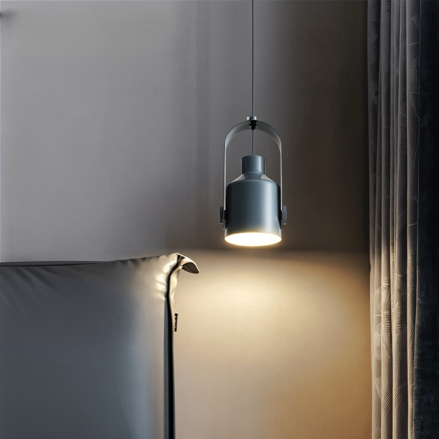 Minilog pendel spotlight - nordisk træ korn metal pendel lys