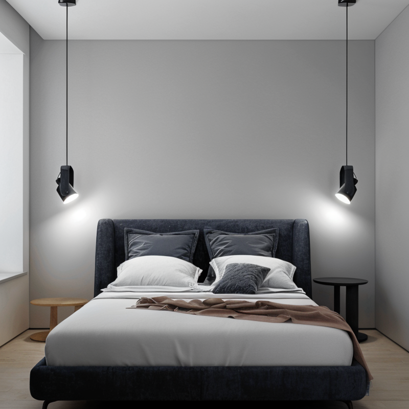 Minilog pendel spotlight - nordisk træ korn metal pendel lys