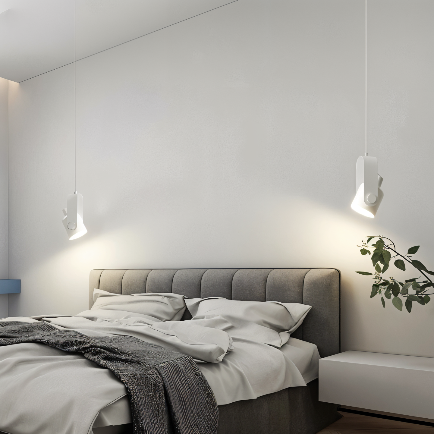 Minilog pendel spotlight - nordisk træ korn metal pendel lys