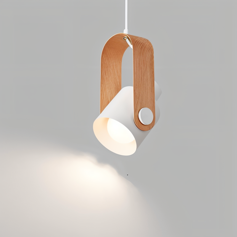 Minilog pendel spotlight - nordisk træ korn metal pendel lys