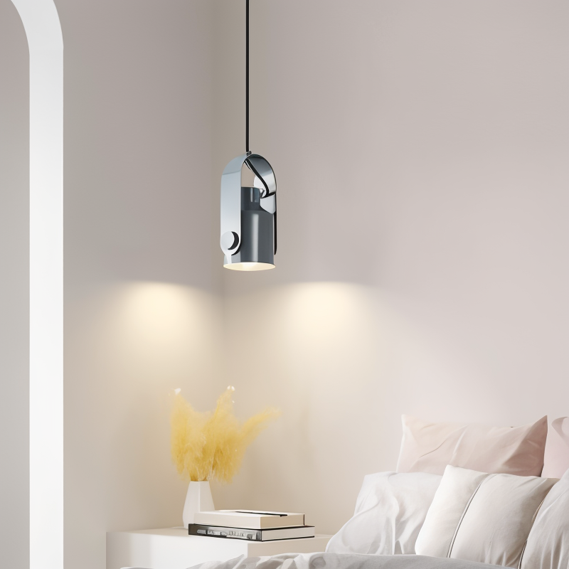 Minilog pendel spotlight - nordisk træ korn metal pendel lys