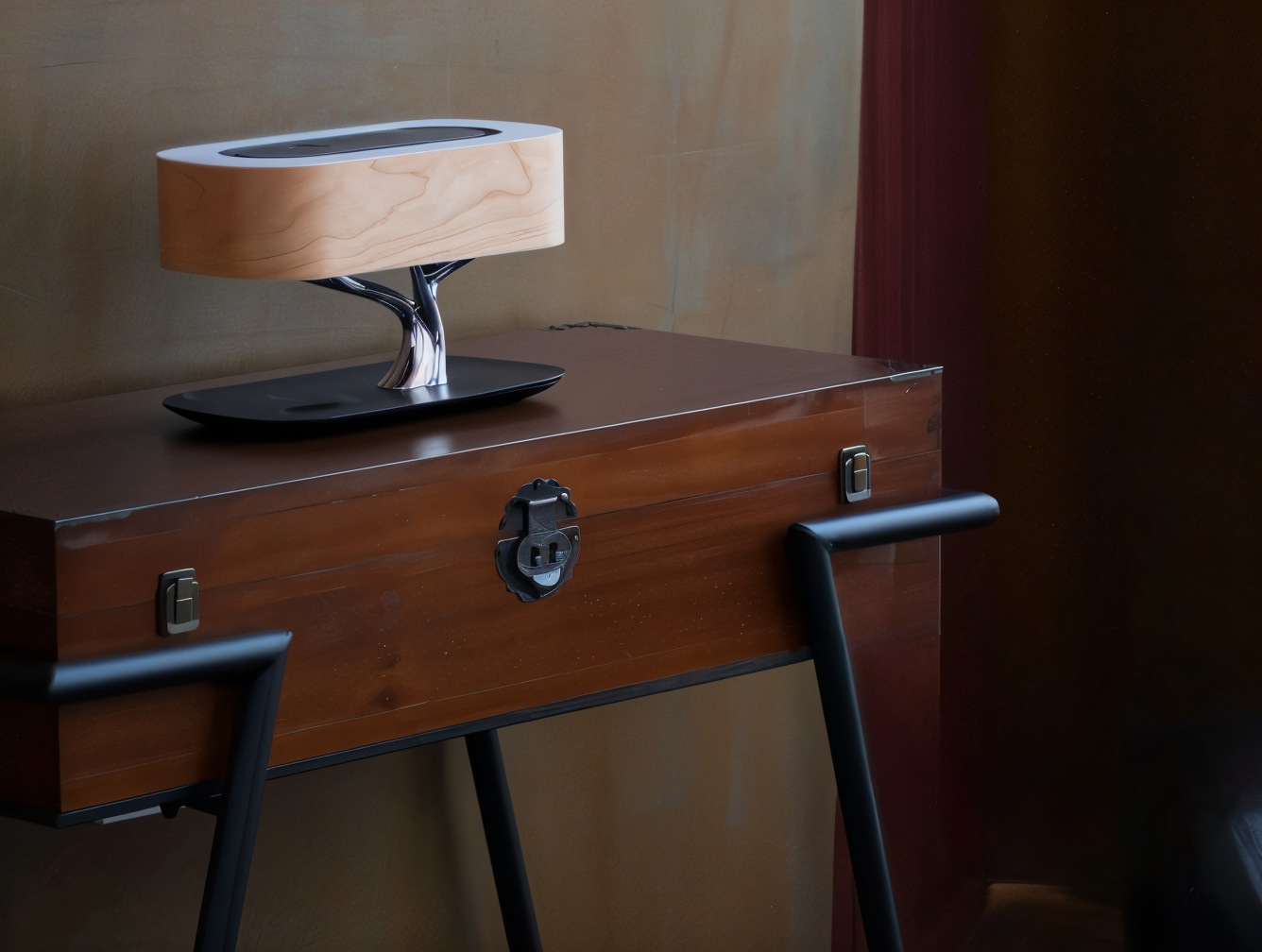 Naturetune bordlampe - multifunktionel sengelampe med bluetooth-højttaler og trådløs oplader