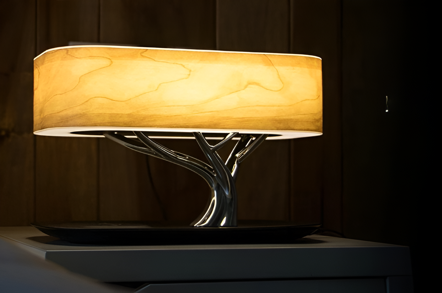 Naturetune bordlampe - multifunktionel sengelampe med bluetooth-højttaler og trådløs oplader