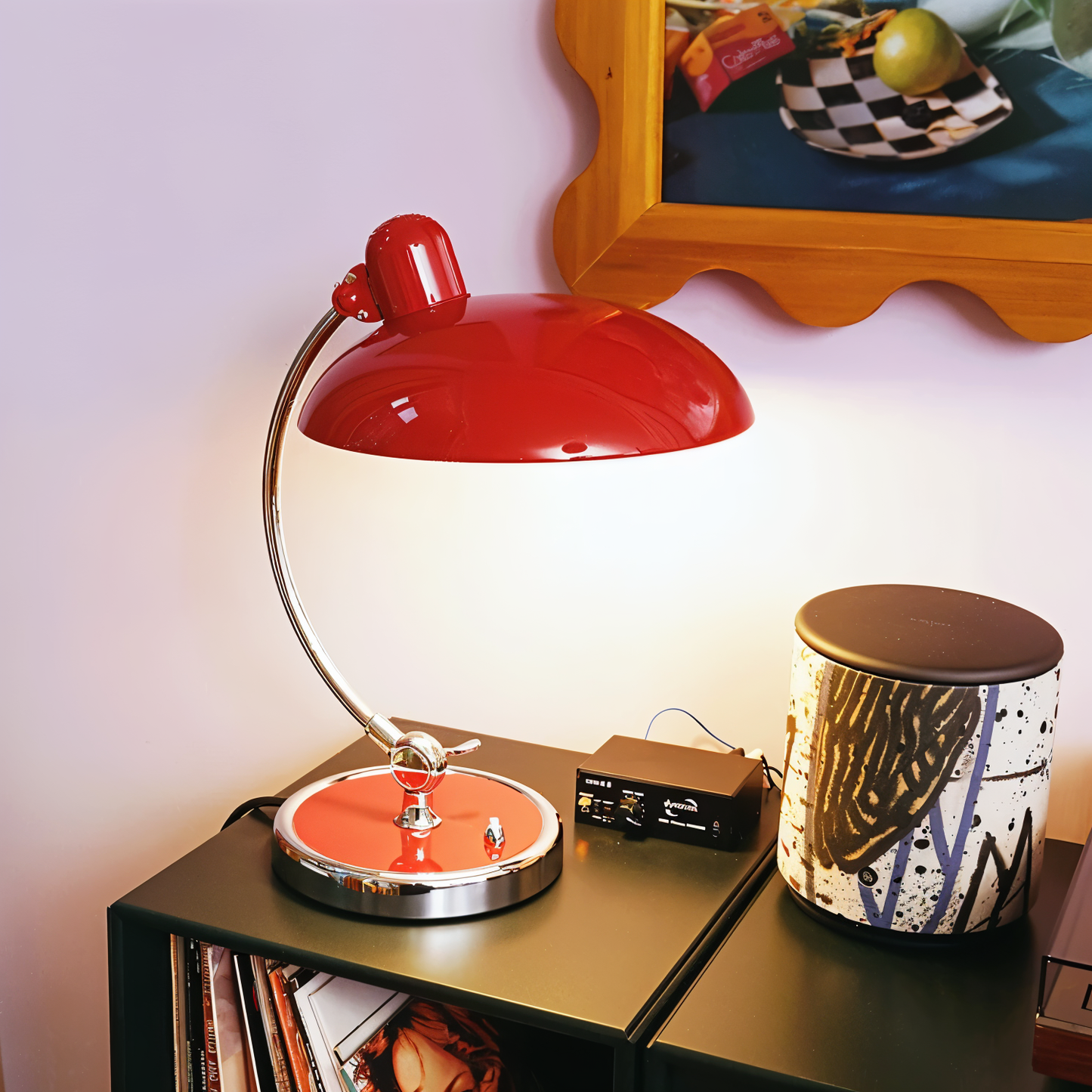 Nostachic bordlampe - justerbar vintage jernbordlampe med kuppel
