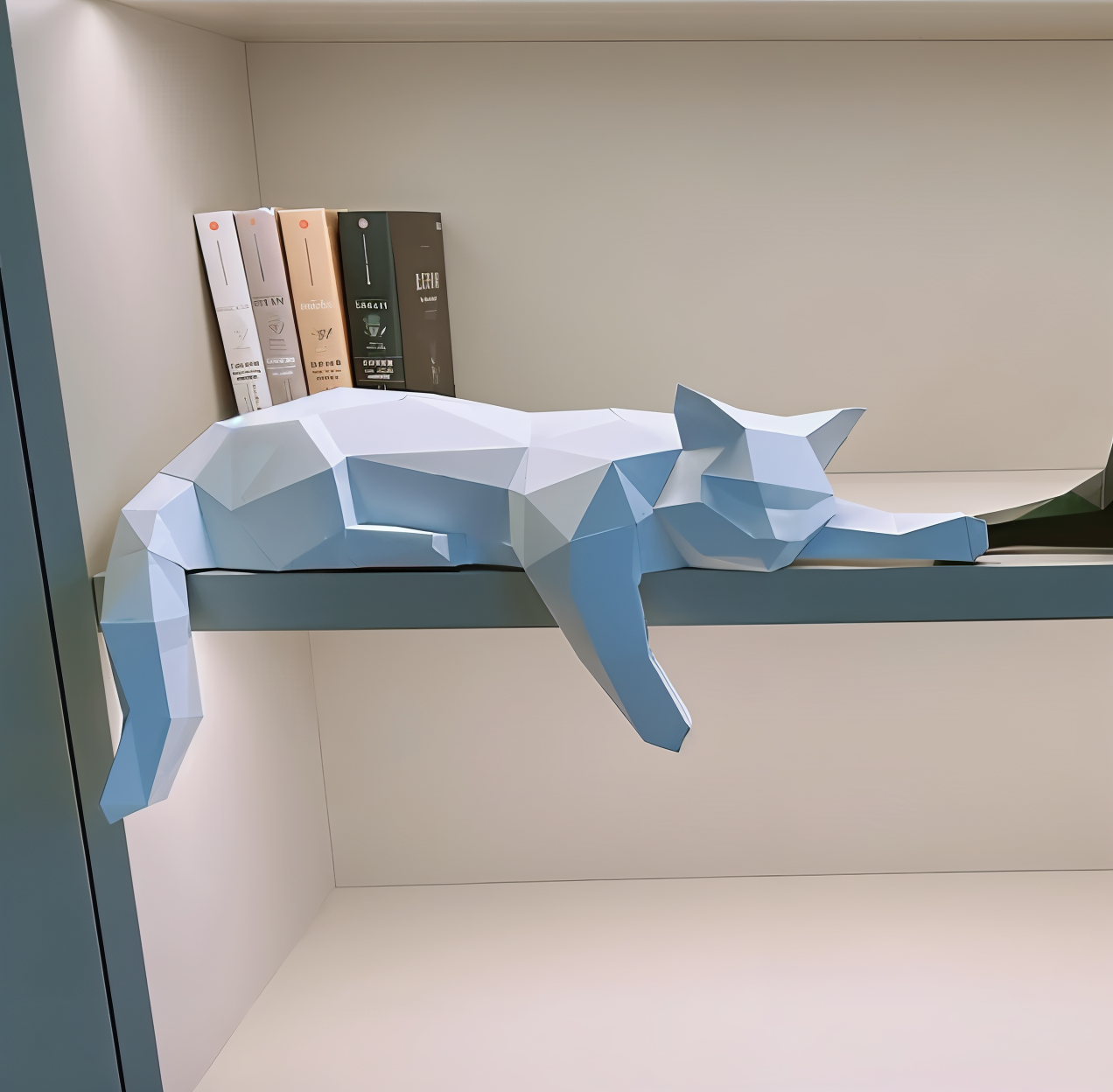 Oripurr - kunstnerisk diy sort hvid 3d sløv origami kat dekoration