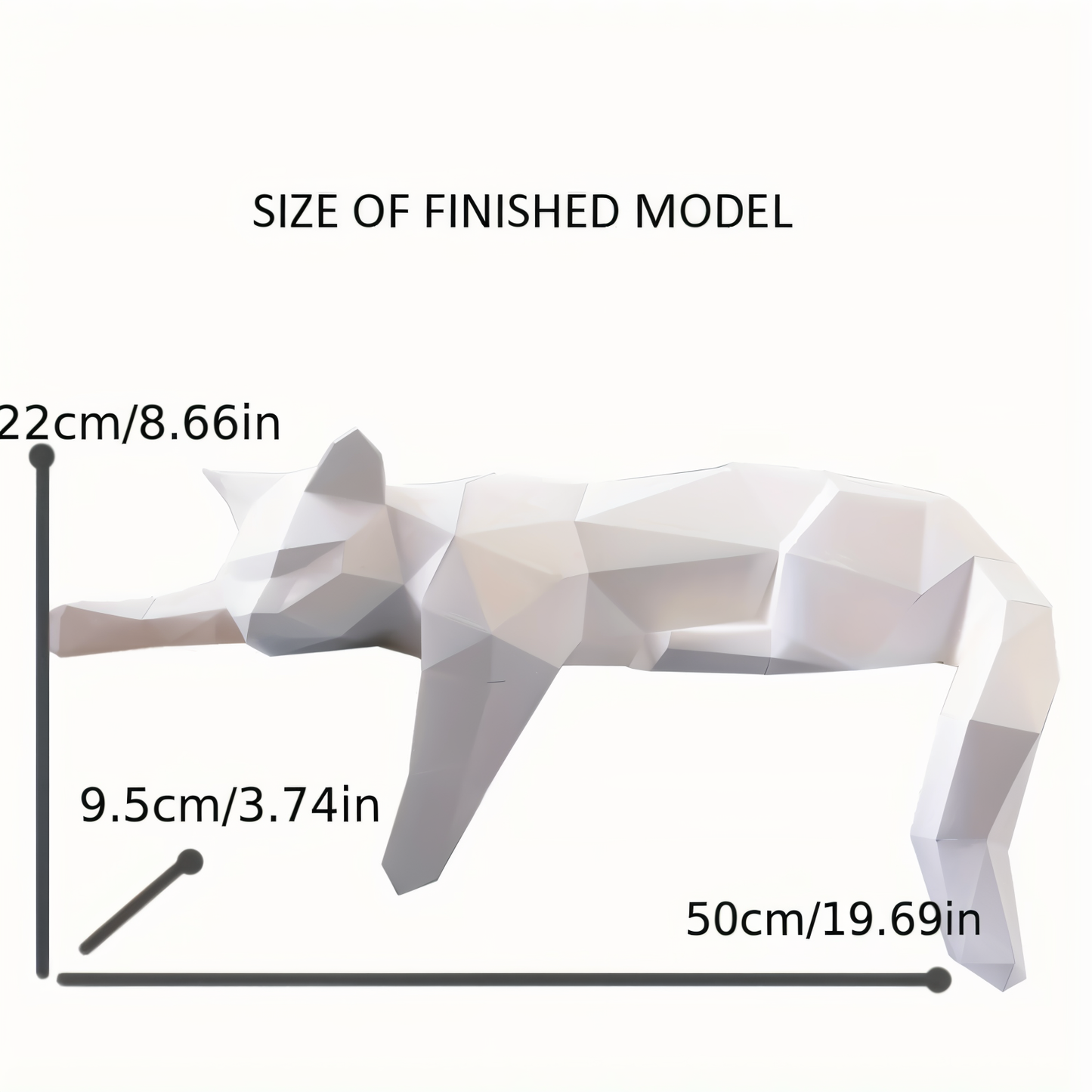 Oripurr - kunstnerisk diy sort hvid 3d sløv origami kat dekoration