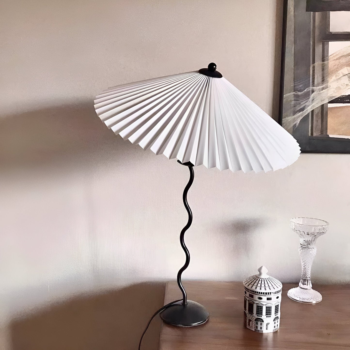 Ori squiggle-lampe - foldet bordlampe - origami led-bordlampe