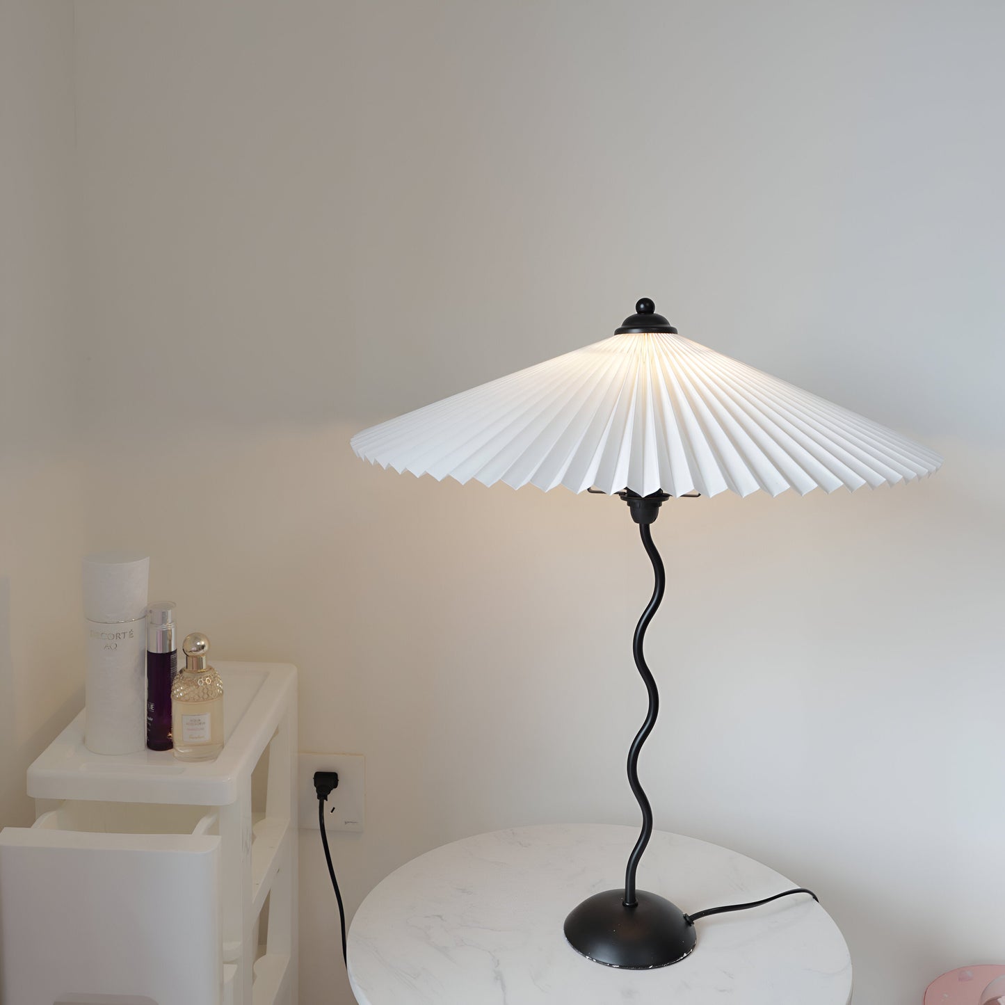 Ori squiggle-lampe - foldet bordlampe - origami led-bordlampe