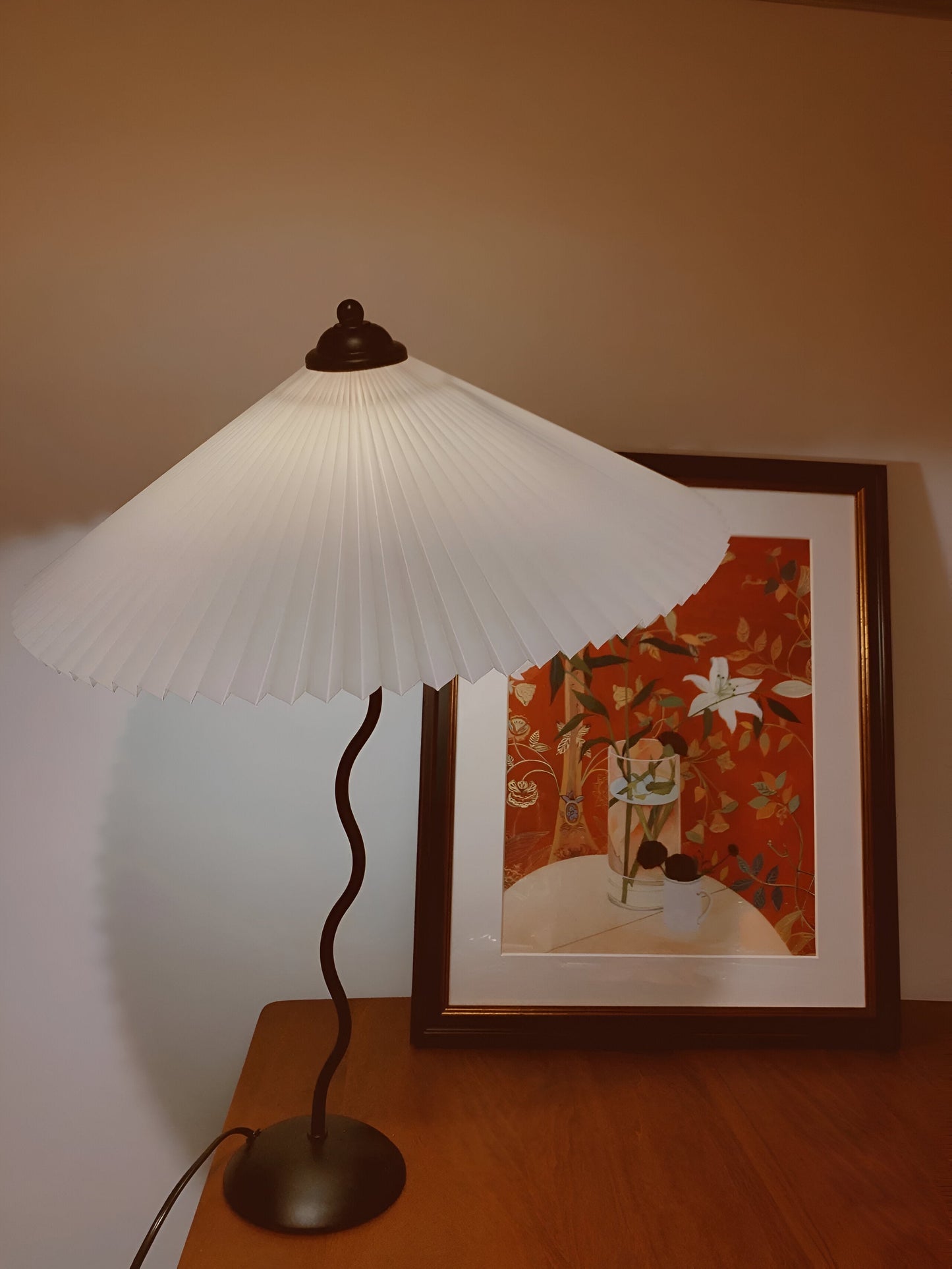 Ori squiggle-lampe - foldet bordlampe - origami led-bordlampe