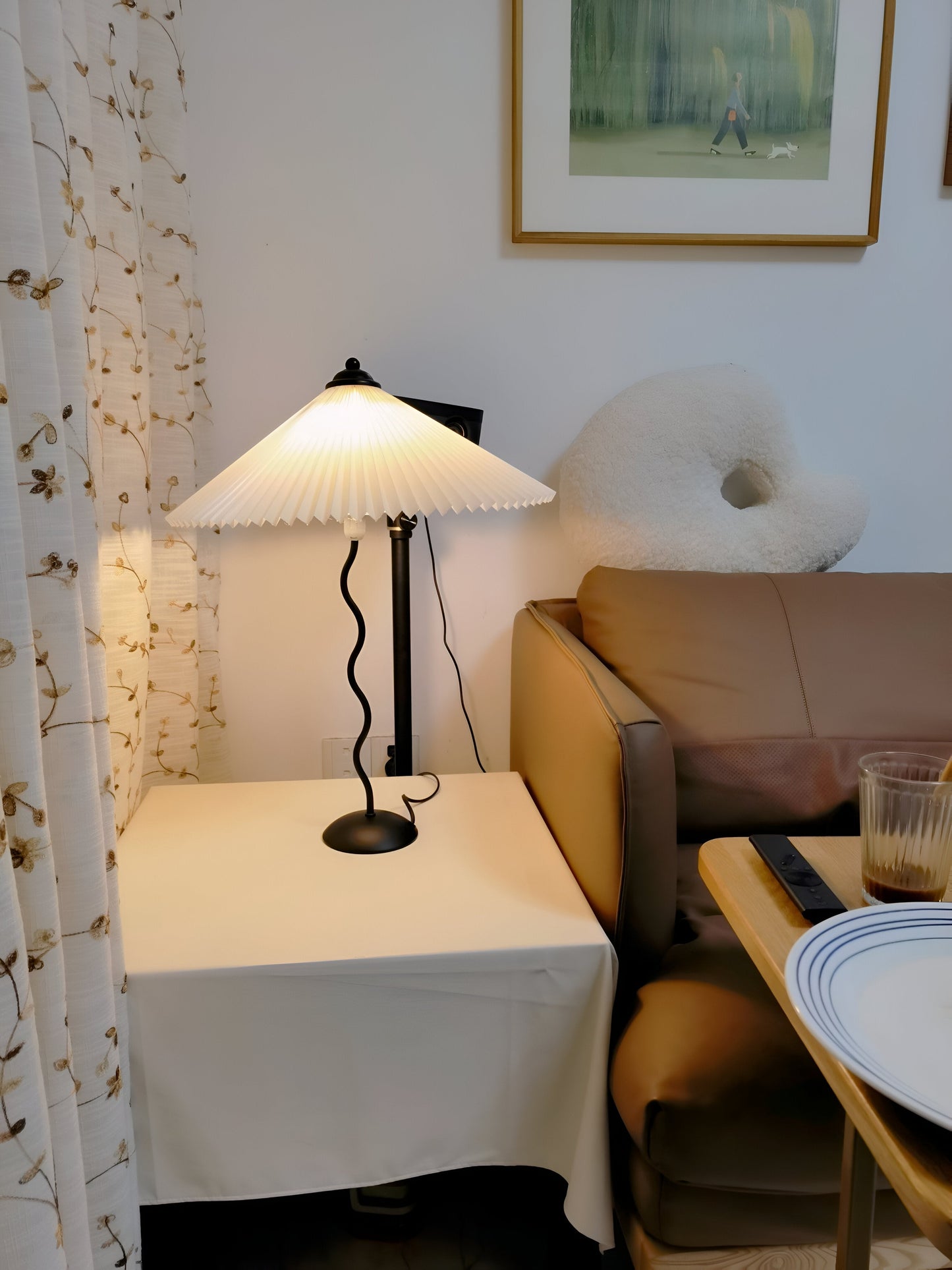 Ori squiggle-lampe - foldet bordlampe - origami led-bordlampe
