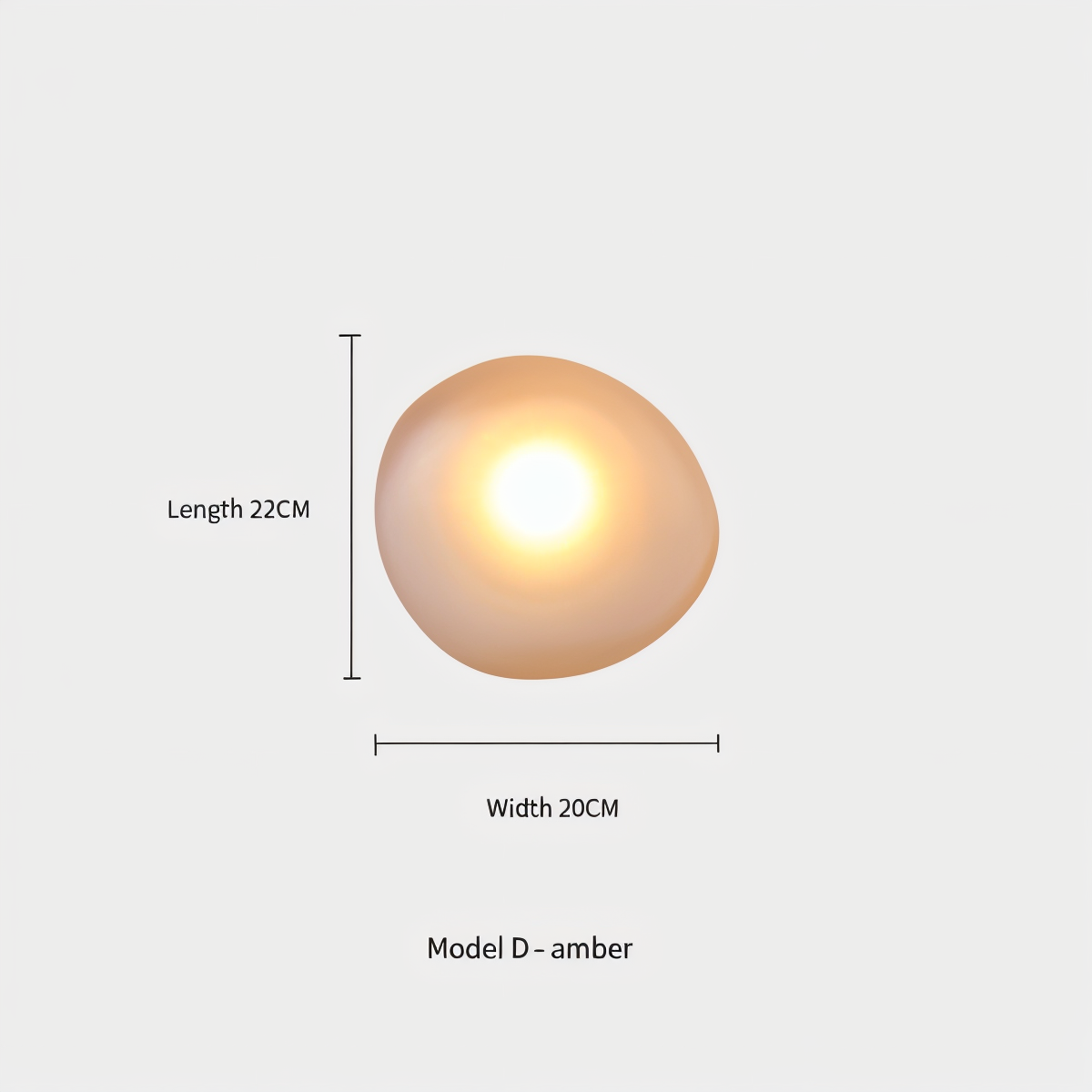 Pebblehue væglampe - lysende led-væglampe lavet af glas i nordisk stil