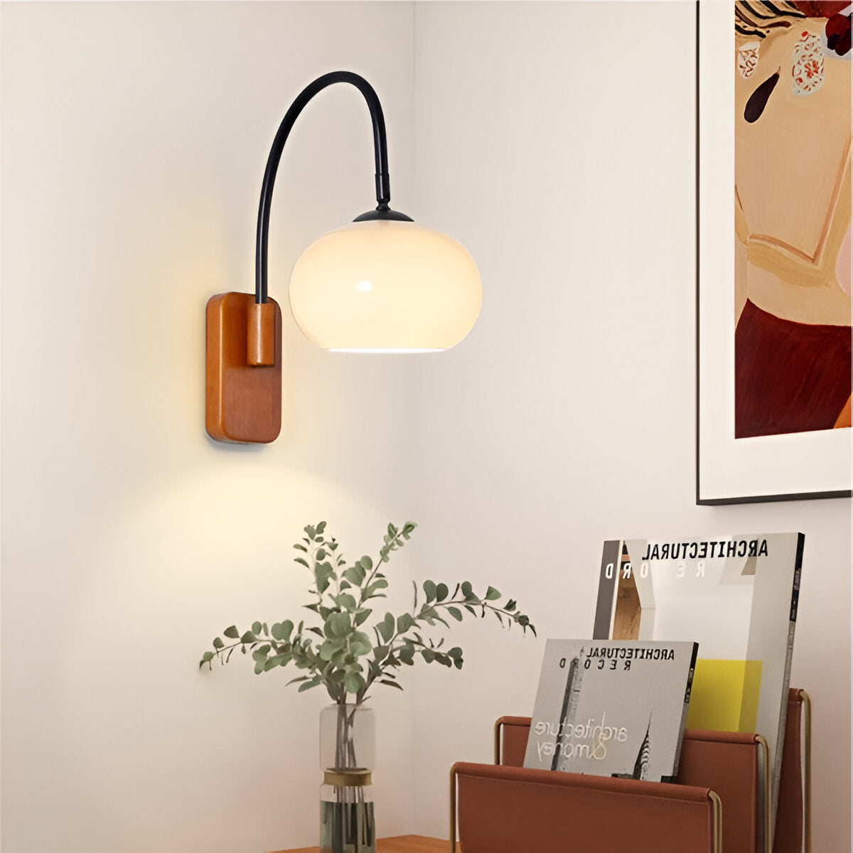 Persi væglampe - persimmon glas væglampe - bauhaus væglampe design - soveværelse væglamper led