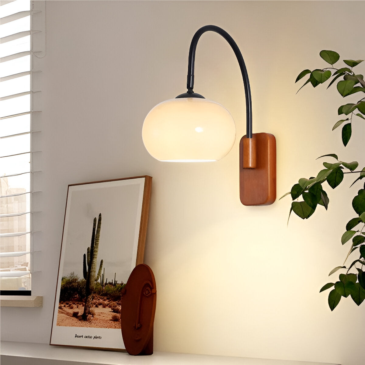 Persi væglampe - persimmon glas væglampe - bauhaus væglampe design - soveværelse væglamper led