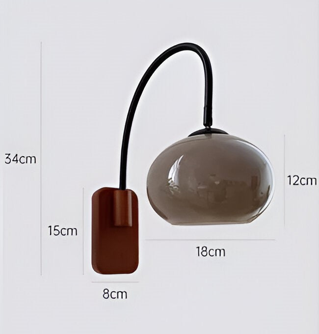 Persi væglampe - persimmon glas væglampe - bauhaus væglampe design - soveværelse væglamper led