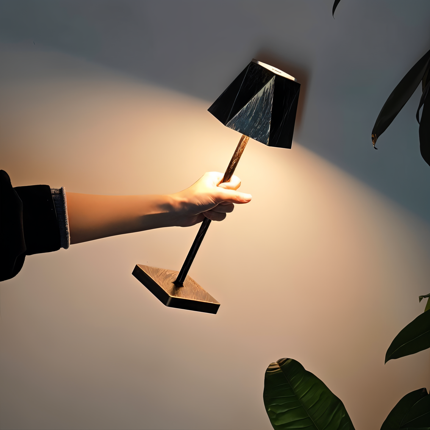 Polylamp - bærbar sekskantet led-bordlampe - vandtæt og genopladelig