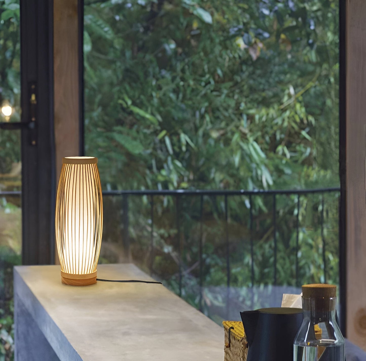 Serenilight bordlampe - skrivebordslampe i bambustræ i japansk stil