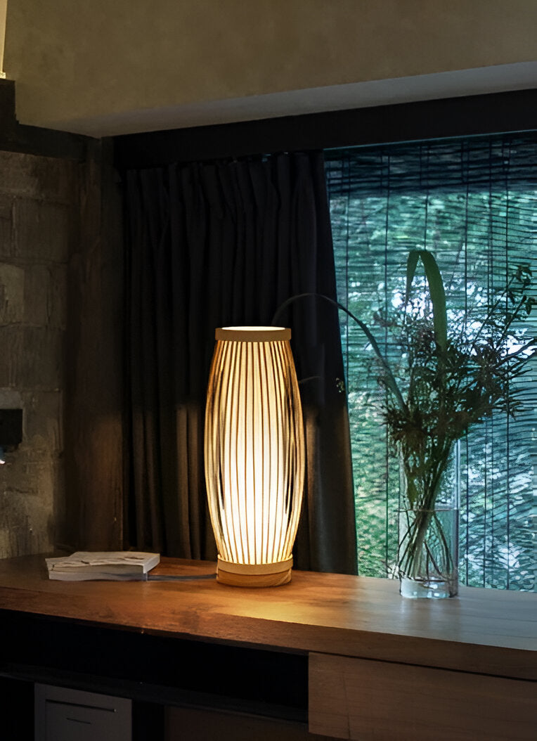 Serenilight bordlampe - skrivebordslampe i bambustræ i japansk stil