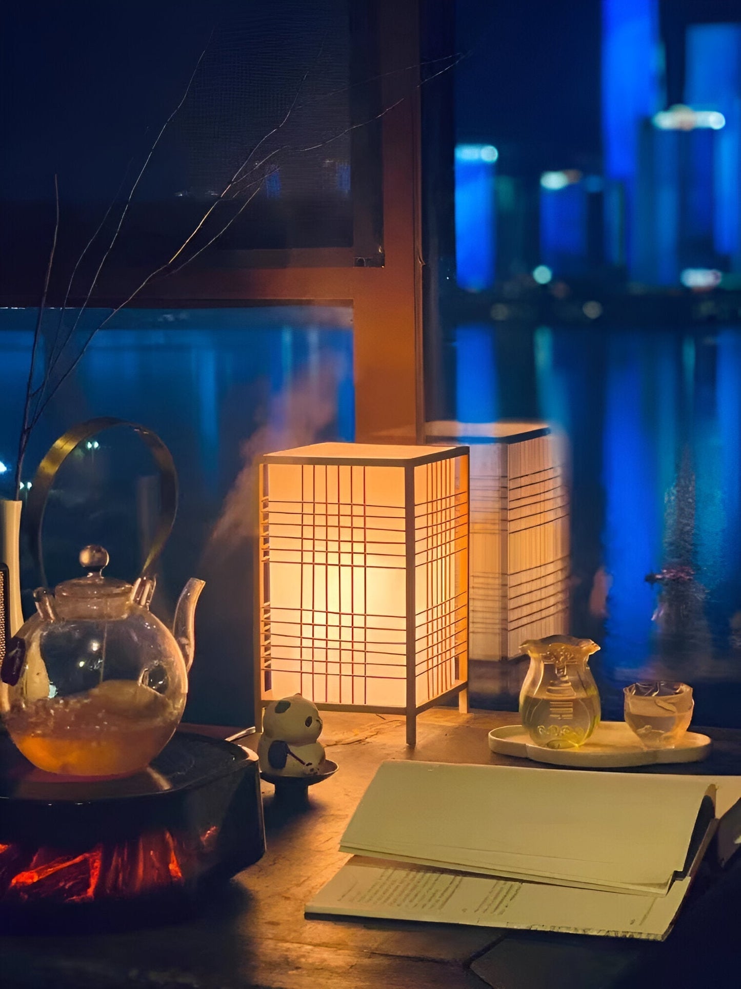 Serenilight bordlampe - skrivebordslampe i bambustræ i japansk stil