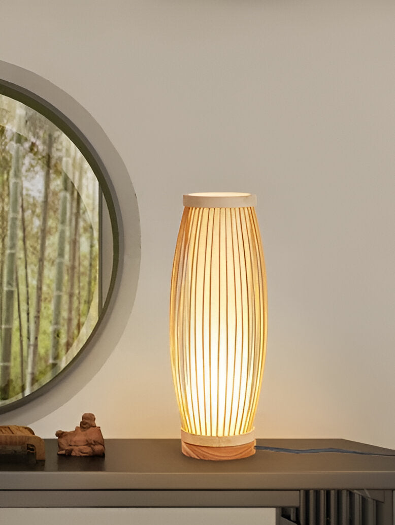 Serenilight bordlampe - skrivebordslampe i bambustræ i japansk stil