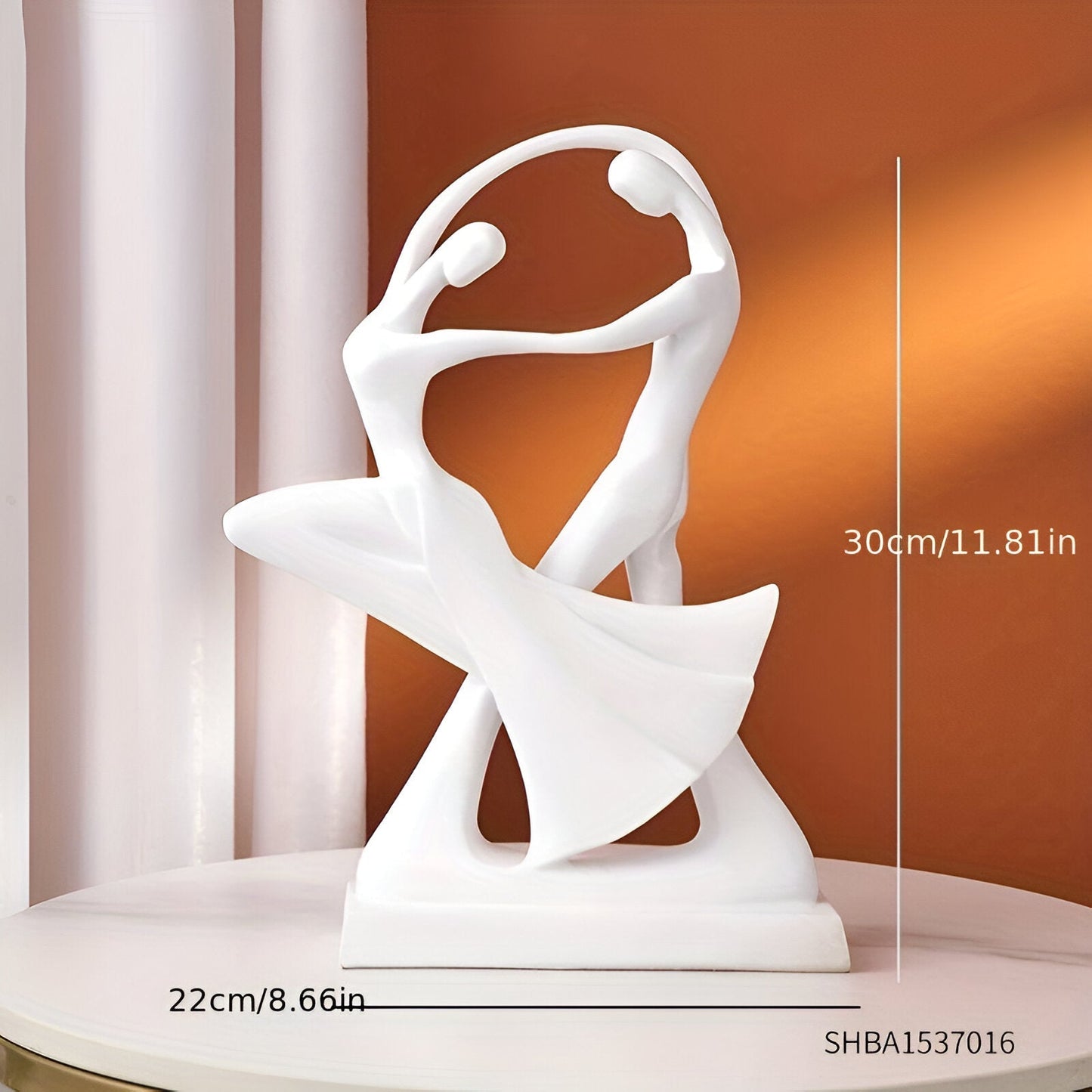 Swayduo ornament - hvid og sort dansende resinskulptur - moderne abstrakt kunst