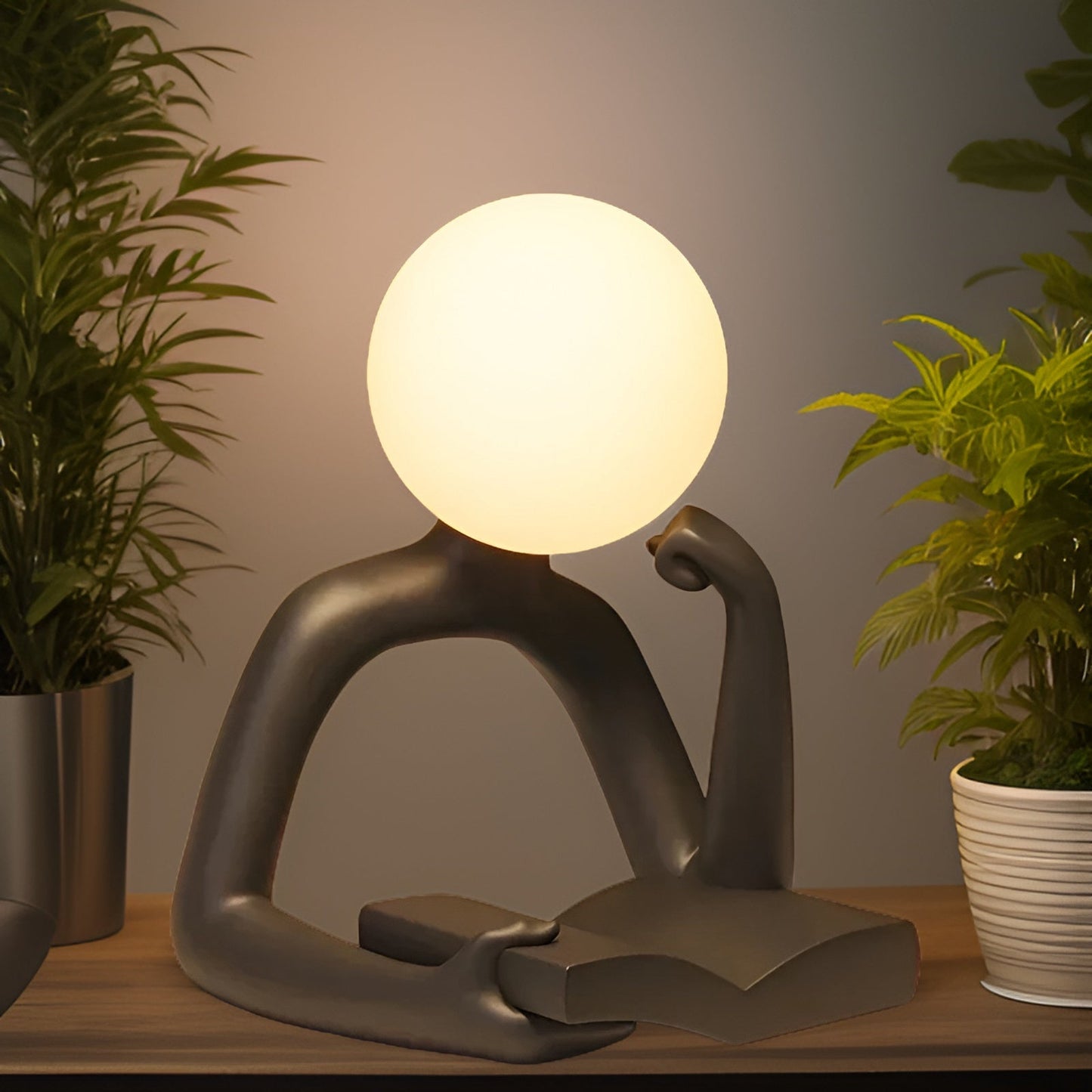 Thinker Moon - æstetisk måneskulptur til tænkning - natlampe