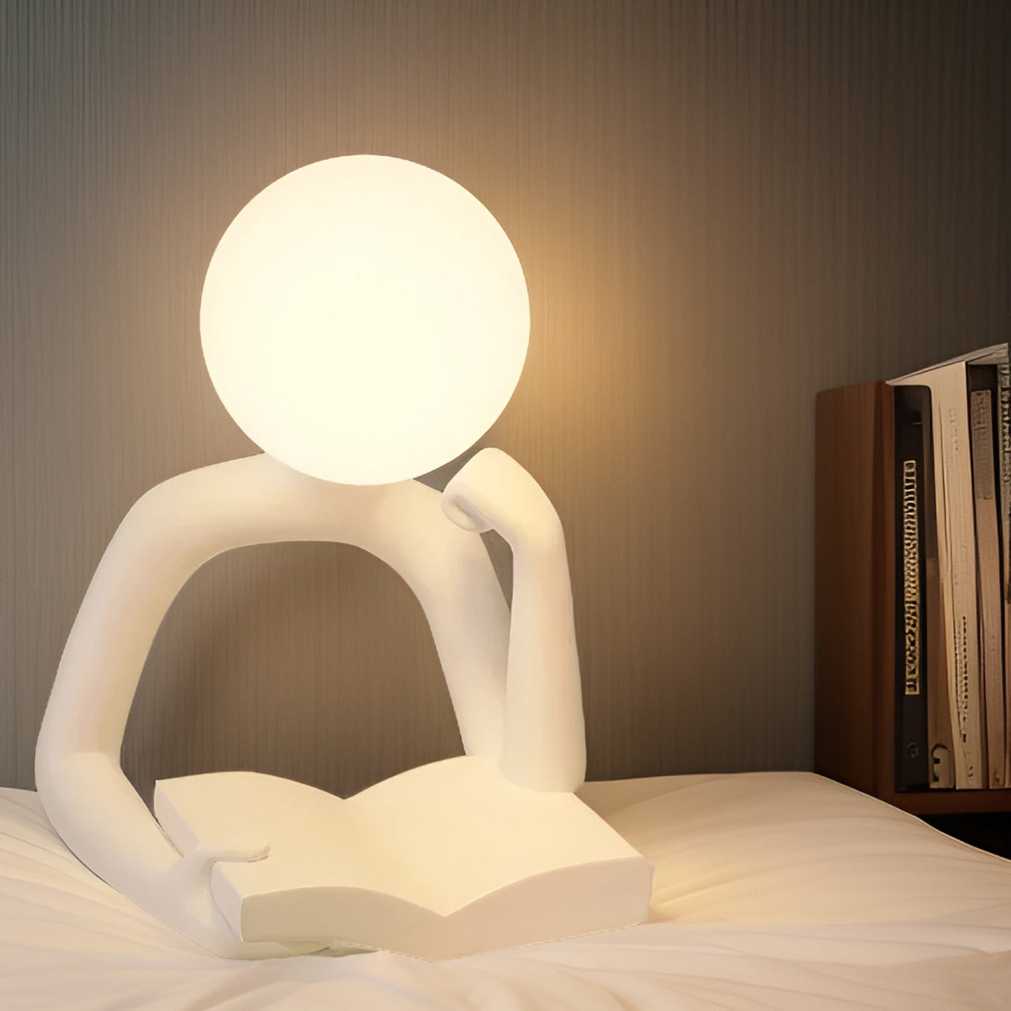 Thinker Moon - æstetisk måneskulptur til tænkning - natlampe