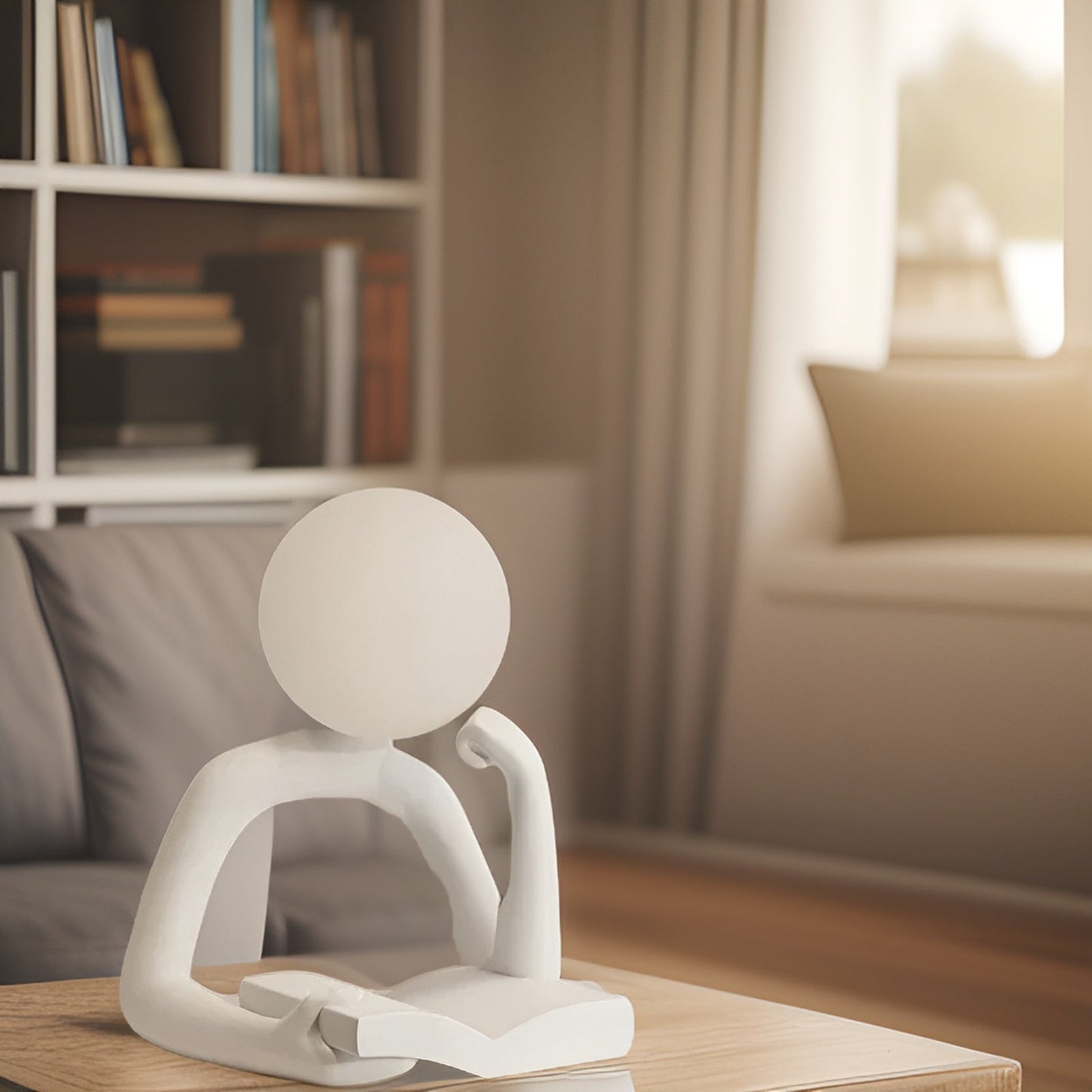 Thinker Moon - æstetisk måneskulptur til tænkning - natlampe