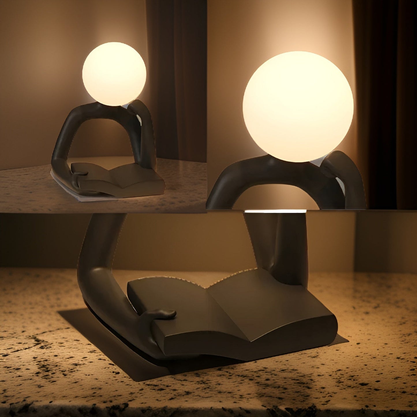 Thinker Moon - æstetisk måneskulptur til tænkning - natlampe