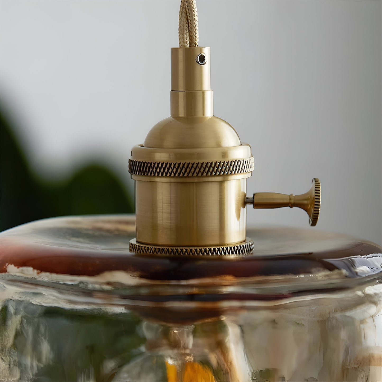 Twist deco-pendel i glas - pendel i antik messing med vintage-flair