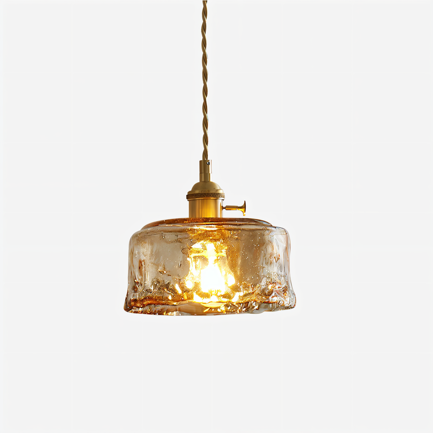 Twist deco-pendel i glas - pendel i antik messing med vintage-flair